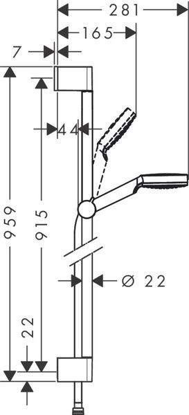 Душевой набор HANSGROHE CROMETTA 26537400, хром с белым 68604 фото