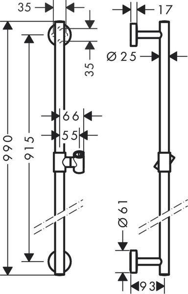 Штанга для душа HANSGROHE UNICA 26402000 61725 фото