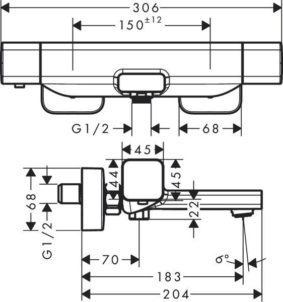 Смеситель для ванны HANSGROHE ECOSTAT E 15774000, хром 67387 фото