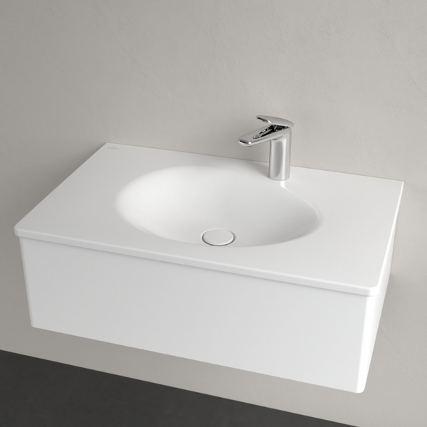 Умивальник накладний VILLEROY & BOCH ANTAO 4A7581RW, 80x50см, без переливу, з отвором під змішувач, Ceramic Plus, білий матовий 800005727 фото