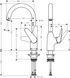 Смеситель для кухонной мойки HANSGROHE FOCUS M42 71802800, нержавеющая сталь 800003928 фото 2