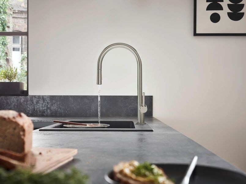 Змішувач для кухонної мийки з висувним душем HANSGROHE TALIS M54 72800000 84982 фото
