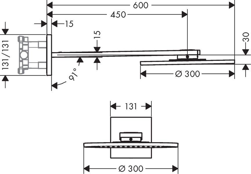 Верхній душ 300 2jet AXOR SHOWER SOLUTIONS 35303140, з тримачем, бронза 800005107 фото
