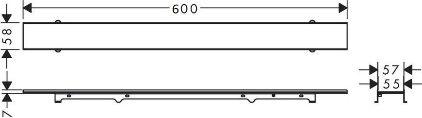 Решетка душевого трапа под плитку HANSGROHE RAINDRAIN ROCK 56029000, нержавеющая сталь 800004428 фото