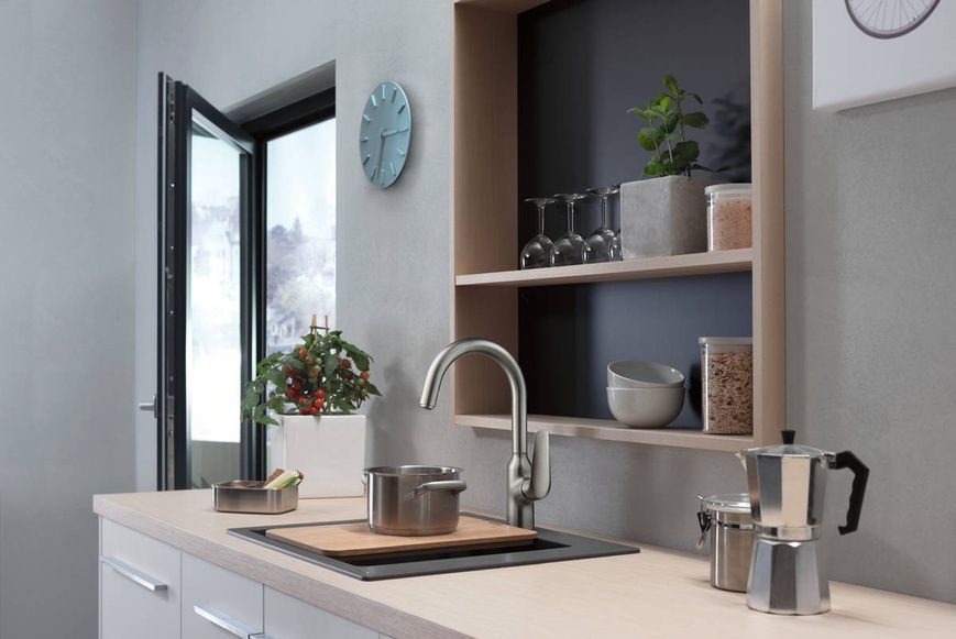 Смеситель для кухонной мойки HANSGROHE FOCUS M42 71802800, нержавеющая сталь 800003928 фото