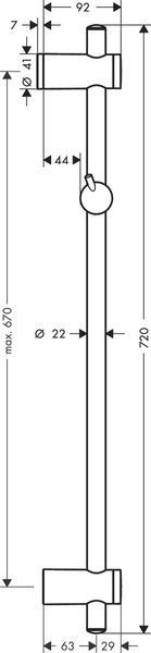 Штанга для душу HANSGROHE UNICA 27704000 42135 фото