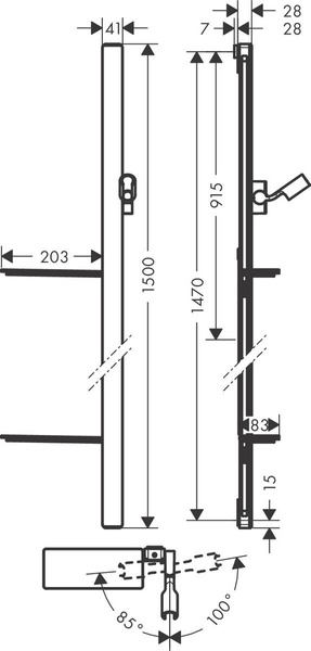 Штанга для душу зі шлангом для душу HANSGROHE UNICA 27645000 86613 фото