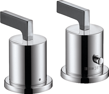 Термостат на край ванны AXOR CITTERIO 39482000, на 2 отверстия, с рычаговыми рукоятками 28165 фото