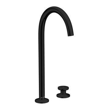 Смеситель для раковины AXOR ONE 48060670, на 2 отверстия, Select 260, с донным клапаном Push-Open, черный 800005366 фото
