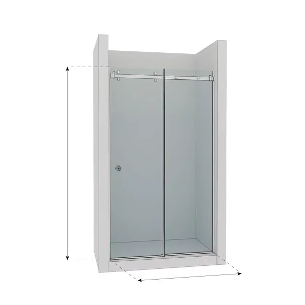Двері душові WAVE GLASS TIP TOP 2000x1200, скло тоноване, профіль чорний матовий 800001380 фото