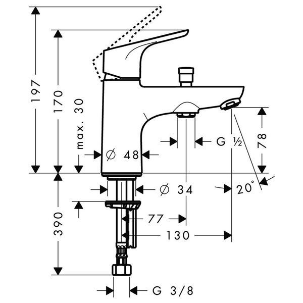 Змішувач на борт ванни HANSGROHE FOCUS 31930000 13535 фото