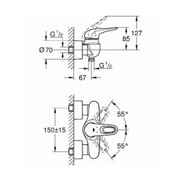 Змішувач для душу GROHE EUROSTYLE 33590003 50725 фото