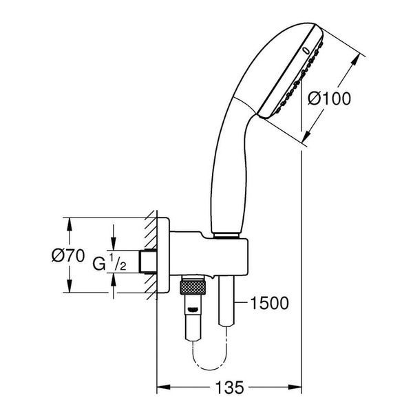 Гарнітур душовий GROHE TEMPESTA NEW 26406001 66608 фото