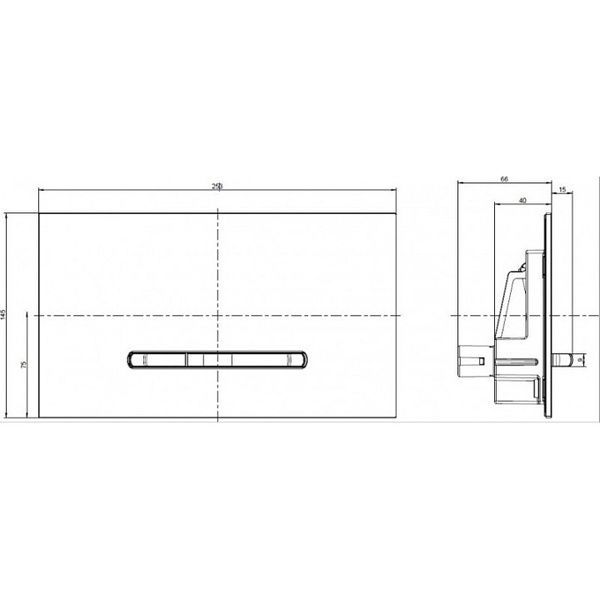 Клавиша смыва VILLEROY & BOCH VICONNECT INSTALLATION SYSTEMS 922169AN, E300, черный матовый 83150 фото