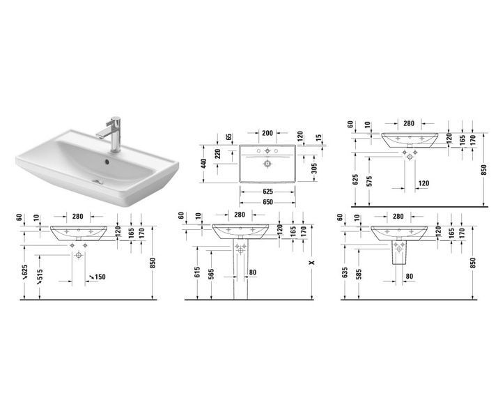 Умывальник подвесной DURAVIT D-NEO 2366650000, 65 800005977 фото