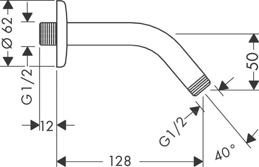 Кронштейн верхнего душа HANSGROHE 27411000 13784 фото