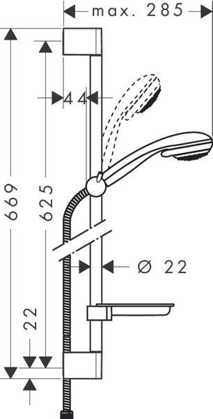 Душевой набор HANSGROHE CROMETTA 27764000 36968 фото