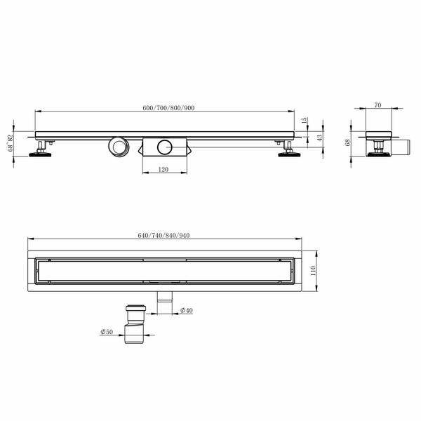 Душевой трап линейный IMPRESE i-FLOW 600 мм d44600S13 83286 фото