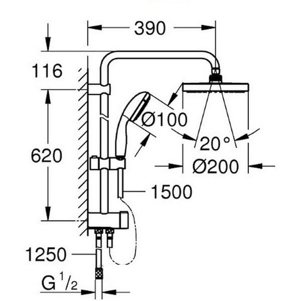 Душевая система без смесителя GROHE TEMPESTA NEW 27389002 62177 фото