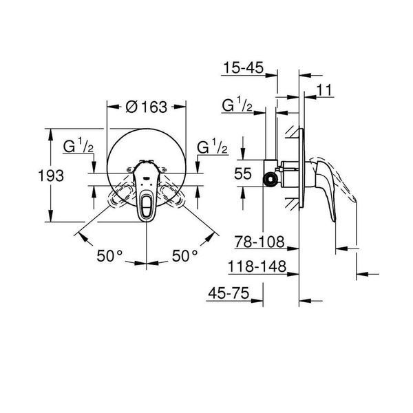 Змішувач для душу GROHE EUROSTYLE 33635003 54012 фото