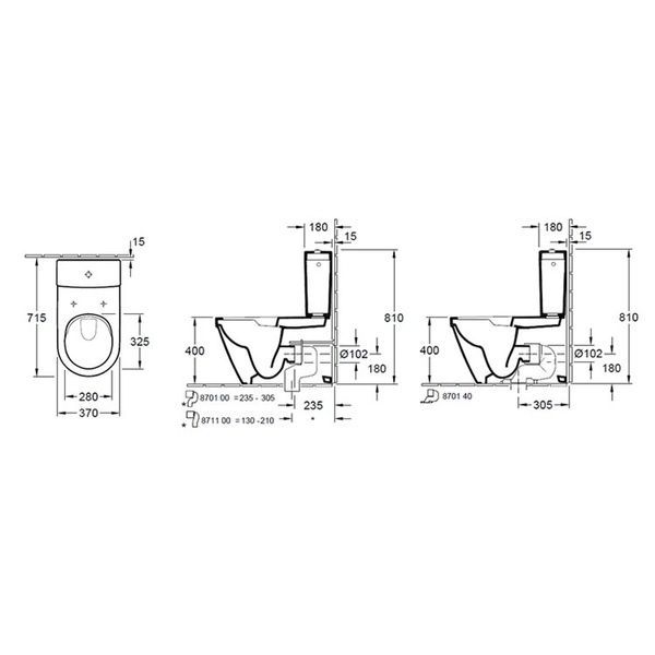 Унітаз VILLEROY & BOCH ARCHITECTURA 5691R001, Rimless 370x700, білий 800005837 фото