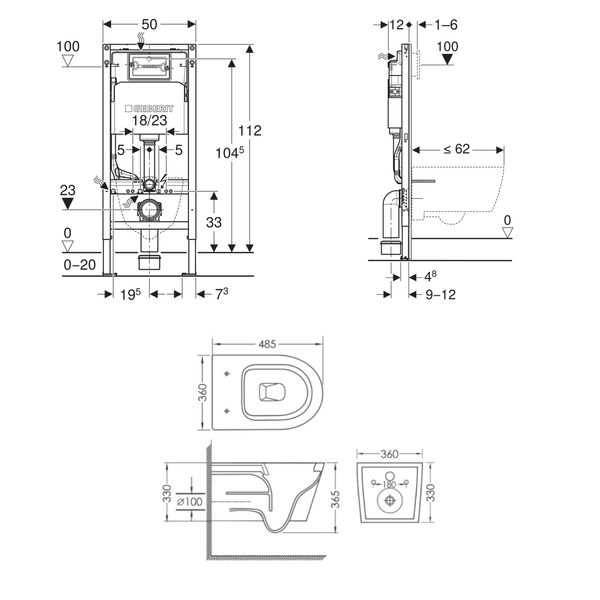 Набір інсталяція GEBERIT 458.103.00.2 DUOFIX Basic з унітазом IMPRESE DOBRY Twist c06822200 Twist, без клавіші 102333 фото