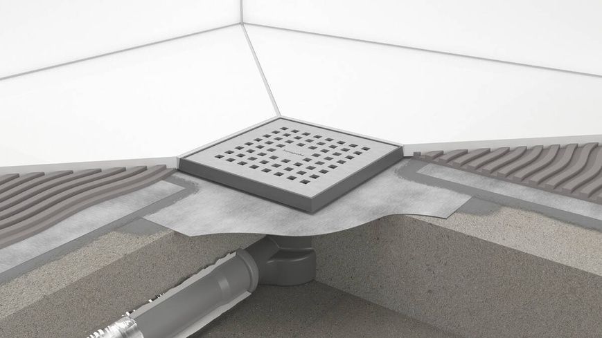 Точечный слив с решеткой и монтажным комплектом HANSGROHE RAINDRAIN POINT 56249800, нержавеющая сталь 92875 фото