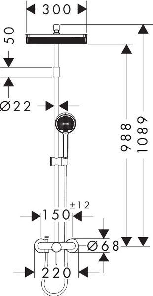 Душова система зі змішувачем для душу HANSGROHE ACTIVERA 28747000, хром 103333 фото