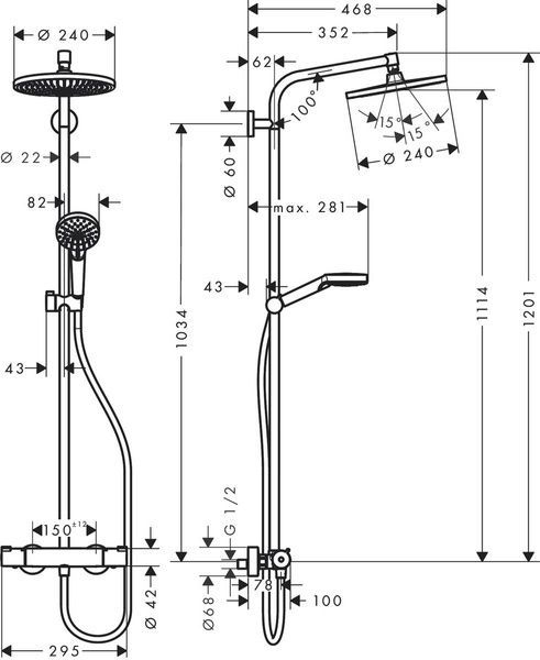 Душова система HANSGROHE CROMETTA 27268000 72580 фото