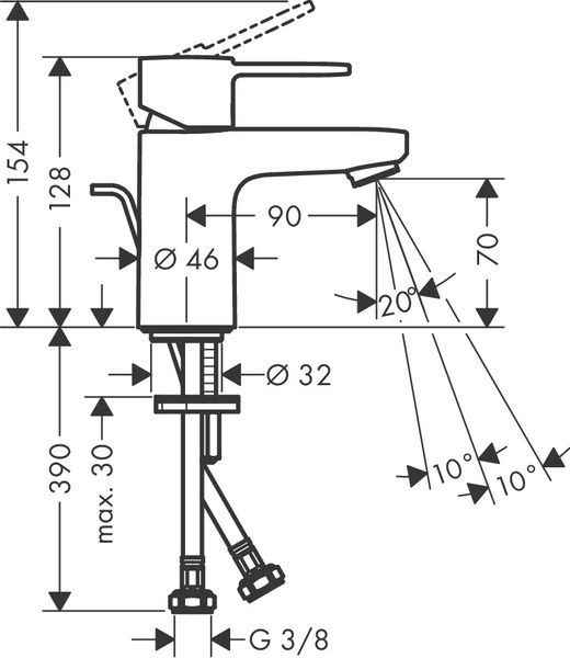 Змішувач для умивальника HANSGROHE 71573000, хром 103616 фото