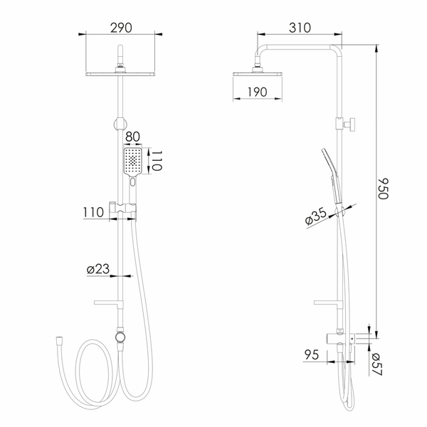 Душевая система без смесителя IMPRESE MODUS f03008201SW 88193 фото
