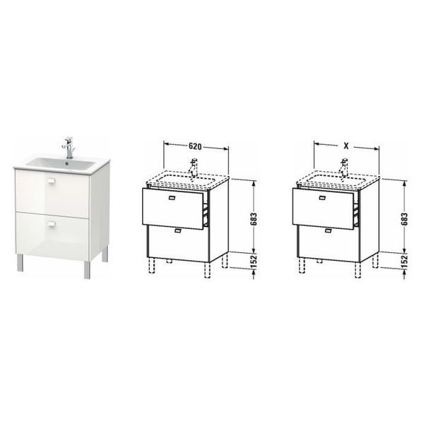 Тумба напольная DURAVIT BRIOSO BR440101007, 620х479, хром 800006179 фото