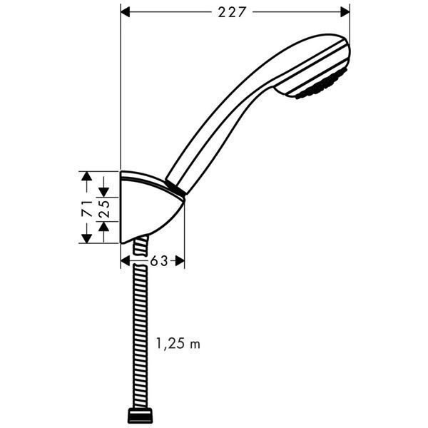 Душевой набор с душевым шлангом HANSGROHE CROMETTA 27576000 36840 фото