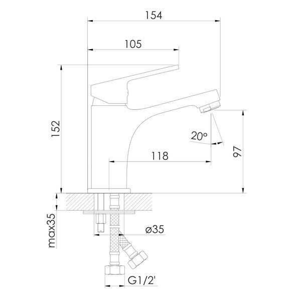 Смеситель для умывальника IMPRESE RUBIN f03509901CA 92742 фото