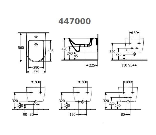 Биде VILLEROY & BOCH SUBWAY 3.0 447000R1, 37,5x56см CeramicPlus, белый глянцевый 800005738 фото