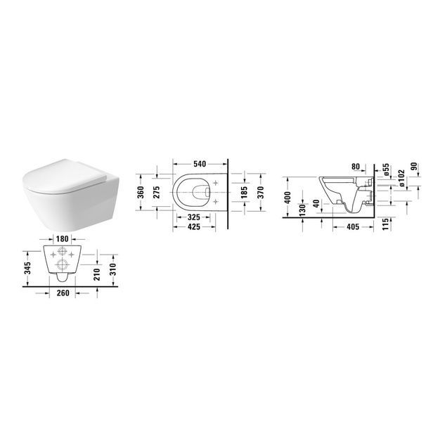 Унітаз підвісний DURAVIT D-NEO 45770900A1, з кришкою 800006029 фото