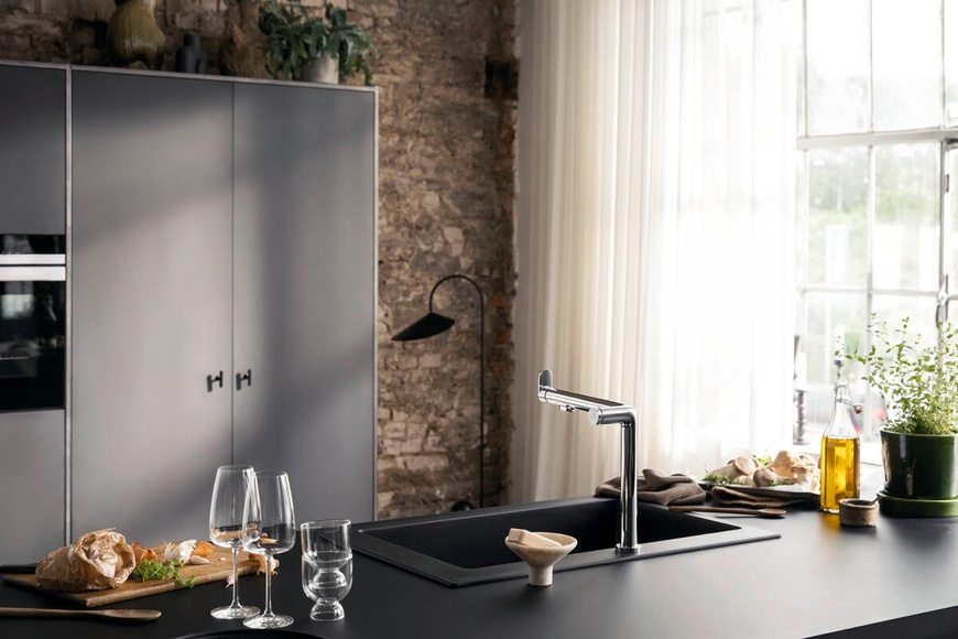 Змішувач для кухонної мийки HANSGROHE AQITTURA M91 76802800, нержавіюча сталь 800003939 фото