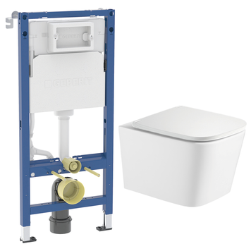 Набор инсталляция GEBERIT 458.103.00.2 DUOFIX Basic с унитазом IMPRESE KUBIK Twist, без клавиши 102226 фото