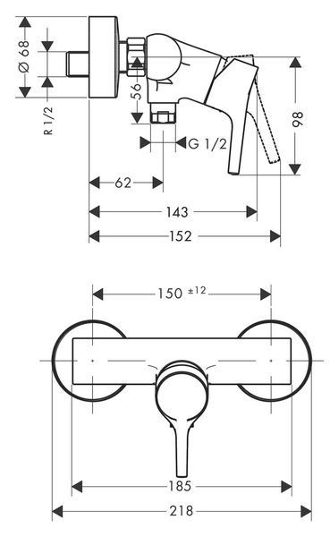 Смеситель для душа HANSGROHE TALIS S 72600000 49016 фото