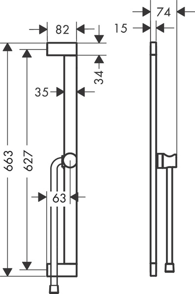 Штанга для душу зі шлангом для душу HANSGROHE UNICA 24402140, бронза сатин 97270 фото