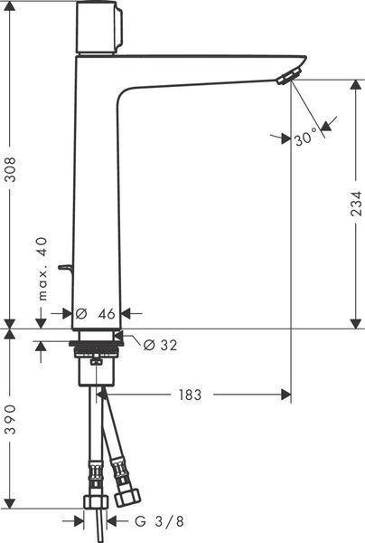 Змішувач для умивальника HANSGROHE TALIS SELECT E 71752000 49014 фото
