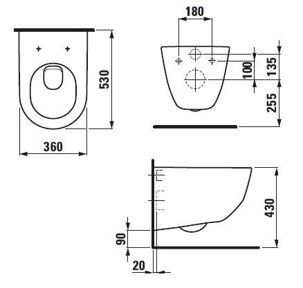 Унитаз подвесной LAUFEN PRO H8209560000001+H8969513000001 61370 фото