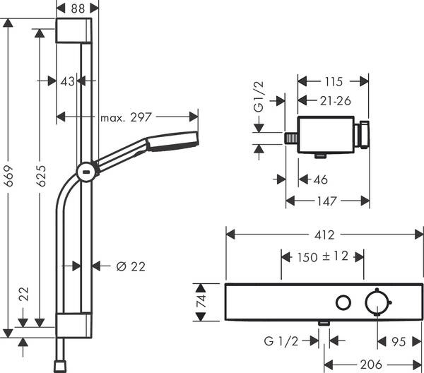 Душовий набір HANSGROHE PULSIFY SELECT 24260000 86573 фото