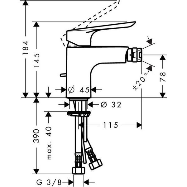 Змішувач для біде HANSGROHE LOGIS E 71232000 57110 фото
