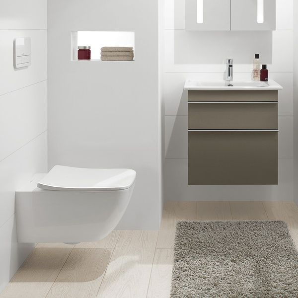 Унитаз подвесной круговой смыв VILLEROY & BOCH VENTICELLO 4611RS01, Rimless, с крышкой Soft close, белый 51792 фото