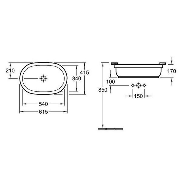Умывальник VILLEROY & BOCH ARCHITECTURA 41766001, белый 50435 фото