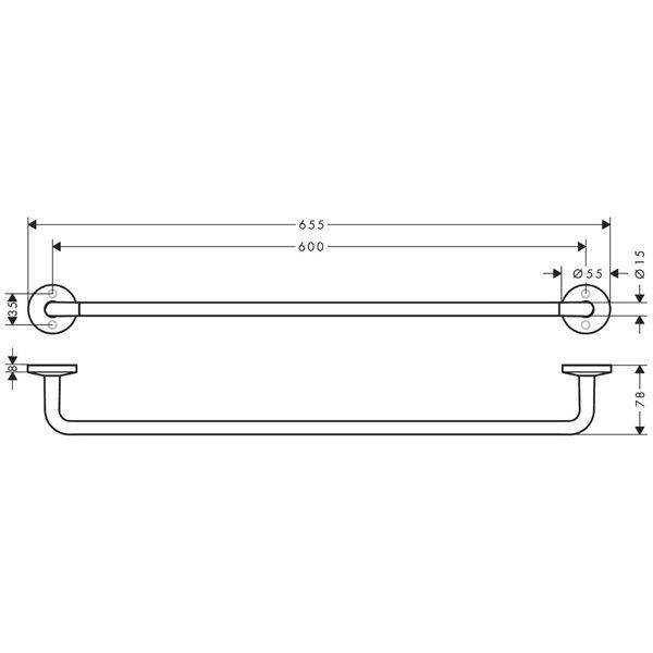 Рушникосушка 655 мм AXOR UNIVERSAL CIRCULAR 42860670, чорний матовий 89411 фото
