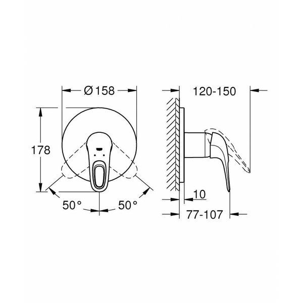 Смеситель для душа GROHE EUROSTYLE 24048003, хром 69647 фото