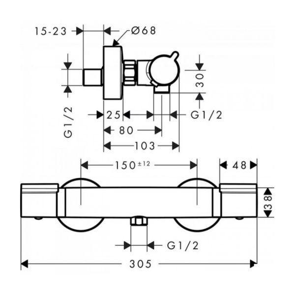 Змішувач для душа HANSGROHE VERSOSTAT 30188918 85493 фото