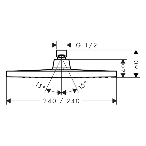 Лейка верхнего душа HANSGROHE CROMETTA E240 26727000 76805 фото